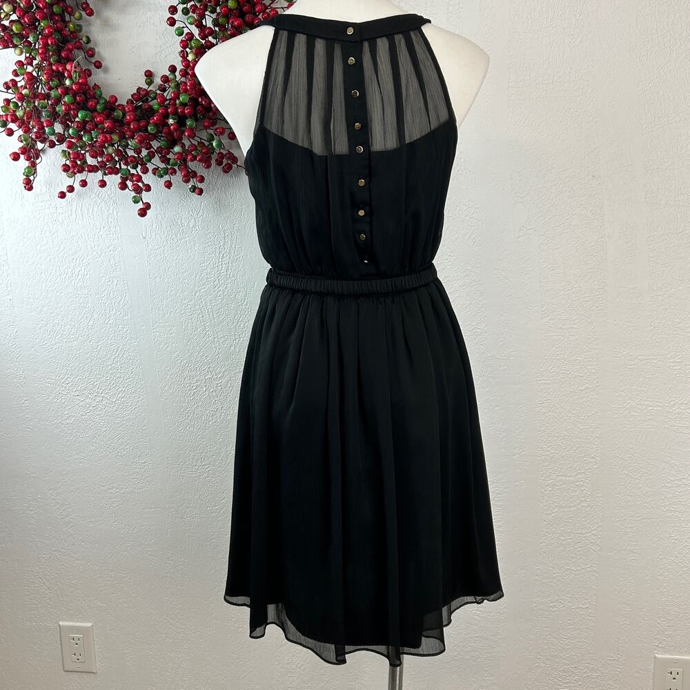 White House Black Market Button back chiffon halter dress Size 6 - Picture 6 of 11